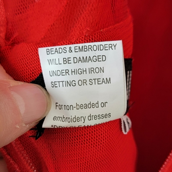 Jovani Red Lace Evening Gown - Picture 14 of 16